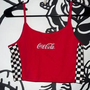 Coca Cola racing flag crop top